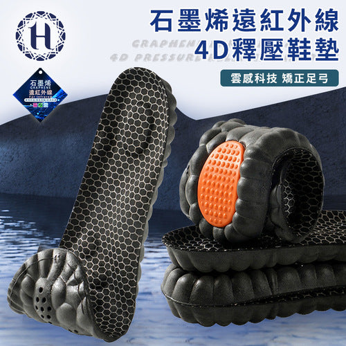 【Hilton 希爾頓】石墨烯遠紅外線4D釋壓鞋墊