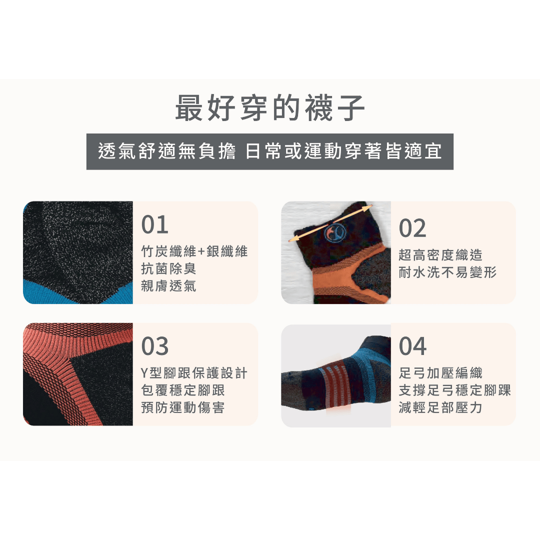 Shaper 足弓襪 (橘)、足弓襪 (藍)