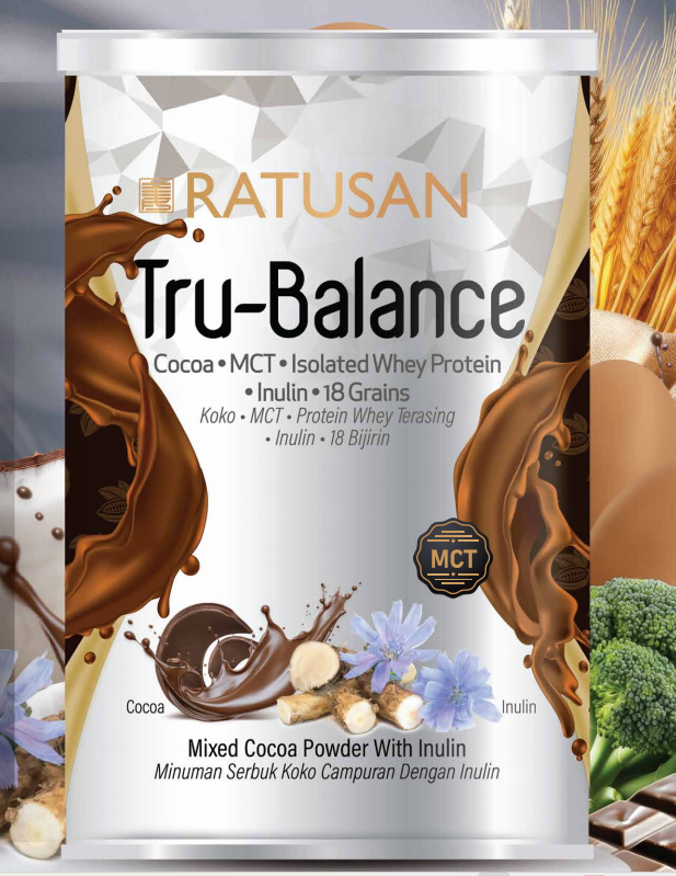 RATUSAN - TRU-BALANCE 高蛋白纖維可可代餐含 22 種多⾕物 400g