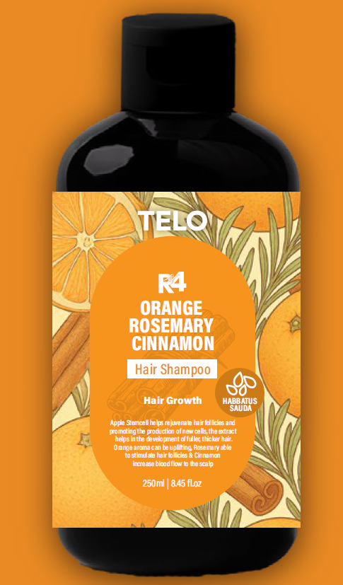 Telo R4 全面頭皮護髮系列All in OneTelo R4 橙子迷迭香肉桂洗髮素250ml*生髮護髮*