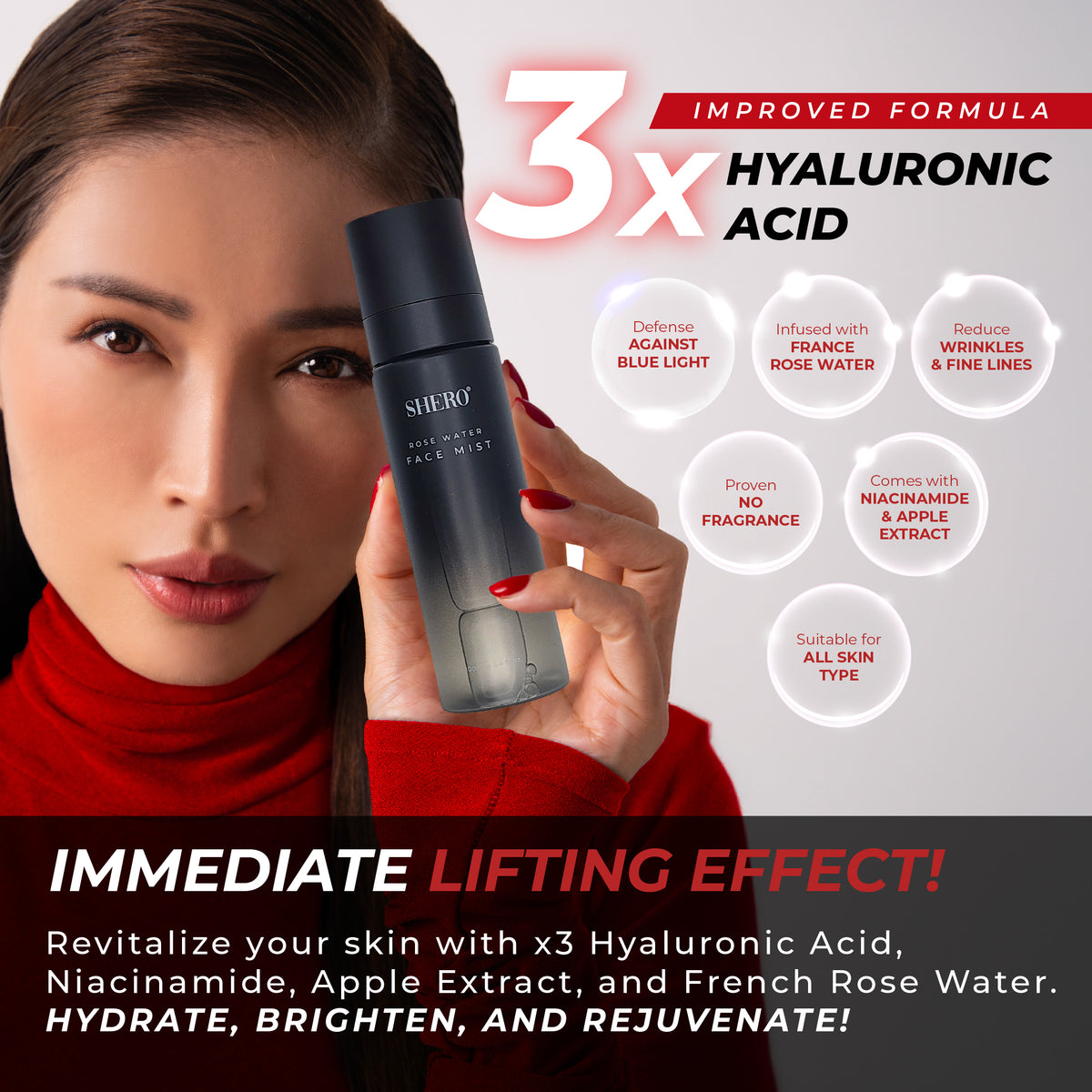 Shero Cosmetics 抗藍光深層保濕玫瑰水定裝噴霧 100g (Made in Malaysia)